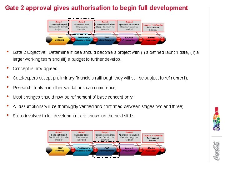 Gate 2 approval gives authorisation to begin full development • Gate 2 Objective: Determine