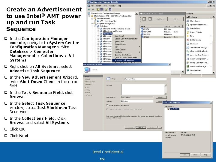 Create an Advertisement to use Intel® AMT power up and run Task Sequence q