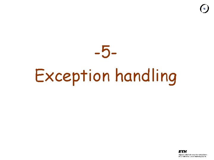 -5 Exception handling 