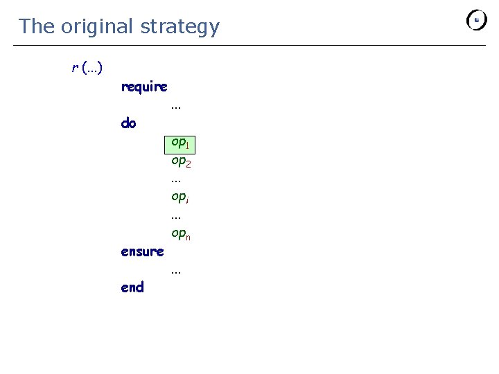 The original strategy r (. . . ) require do ensure end . .