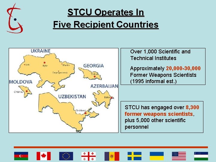 STCU Operates In Five Recipient Countries Over 1, 000 Scientific and Technical Institutes Approximately