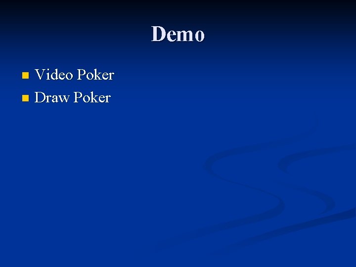 Demo Video Poker n Draw Poker n Demo Video Poker n Draw Poker n