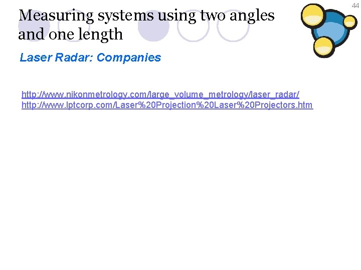 Measuring systems using two angles and one length Laser Radar: Companies http: //www. nikonmetrology.