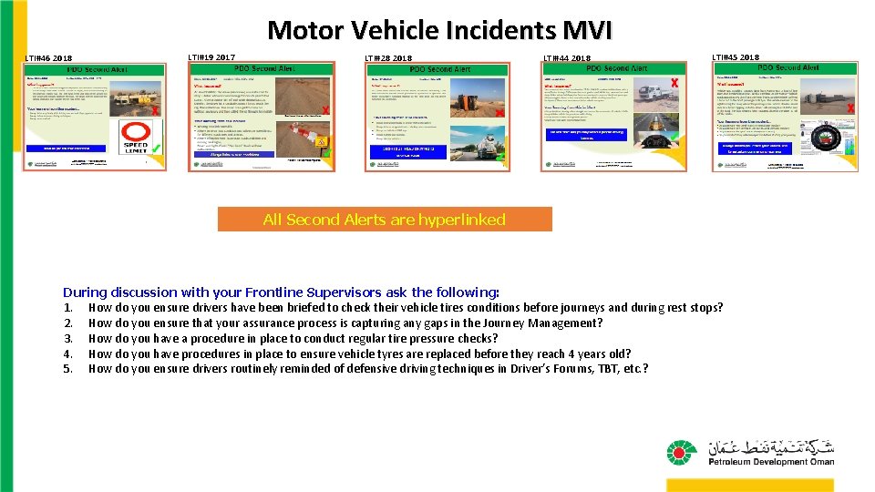 Motor Vehicle Incidents MVI LTI#46 2018 LTI#19 2017 LTI#28 2018 LTI#44 2018 LTI#45 2018