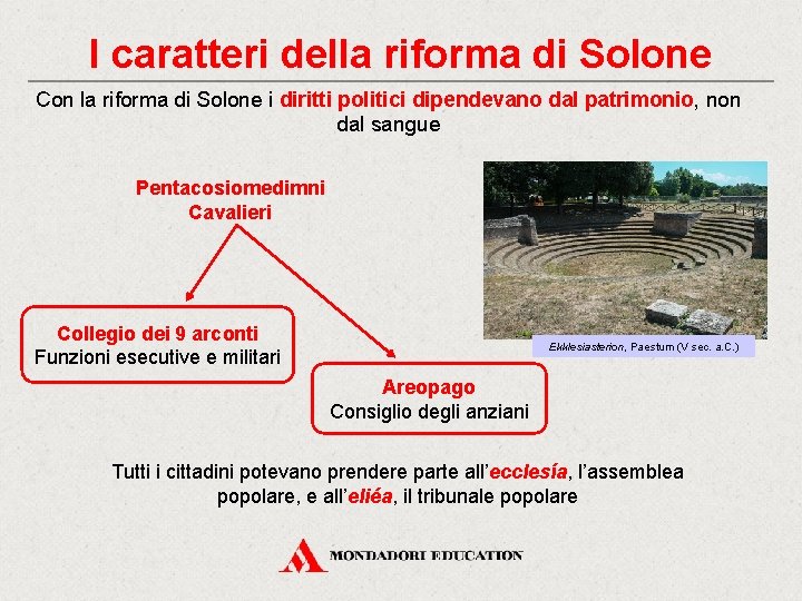 I caratteri della riforma di Solone Con la riforma di Solone i diritti politici I caratteri della riforma di Solone Con la riforma di Solone i diritti politici
