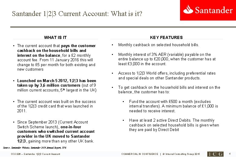 Santander 1|2|3 Current Account: What is it? KEY FEATURES WHAT IS IT • The Santander 1|2|3 Current Account: What is it? KEY FEATURES WHAT IS IT • The