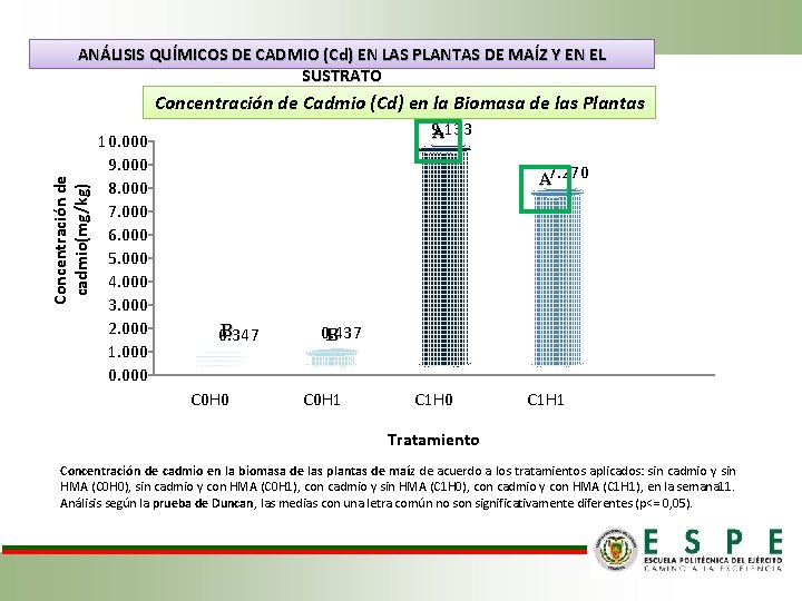 ANÁLISIS QUÍMICOS DE CADMIO (Cd) EN LAS PLANTAS DE MAÍZ Y EN EL SUSTRATO