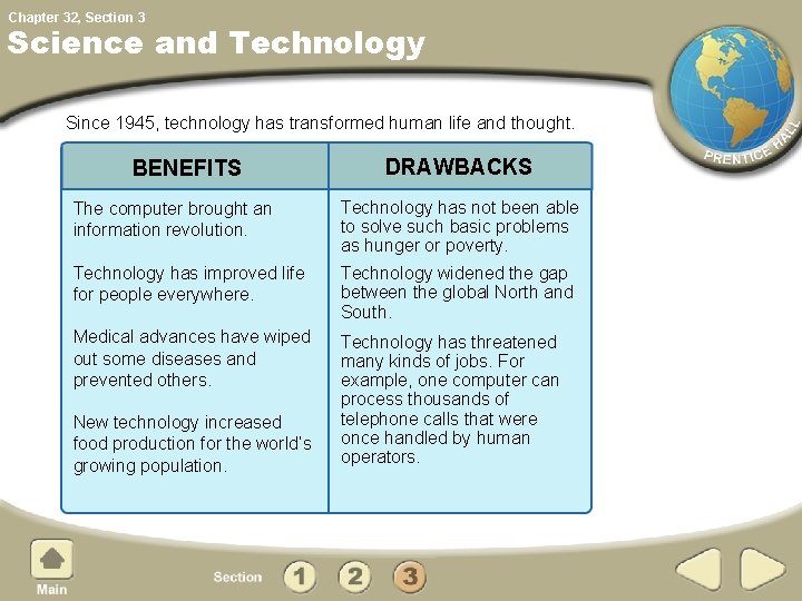 Chapter 32, Section 3 Science and Technology Since 1945, technology has transformed human life