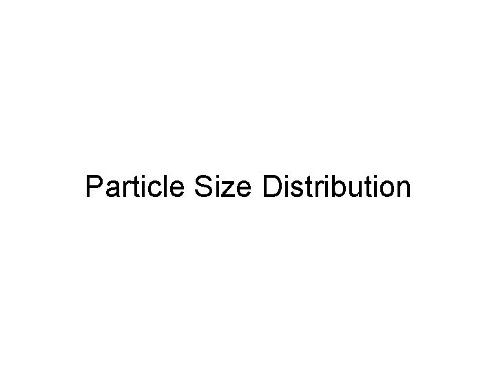Particle Size Distribution 