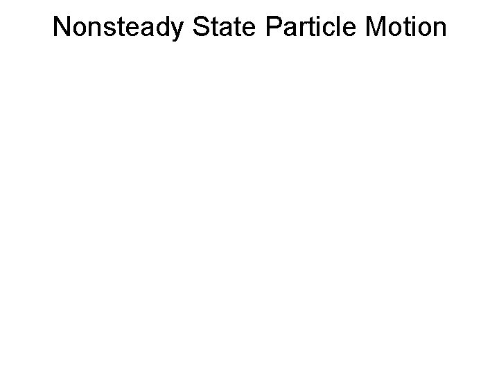 Nonsteady State Particle Motion 