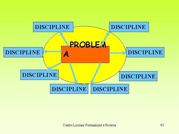DISCIPLINE A DISCIPLINE PROBLEM DISCIPLINE DISCIPLINE Centro Lisciani Formazione e Ricerca 45 
