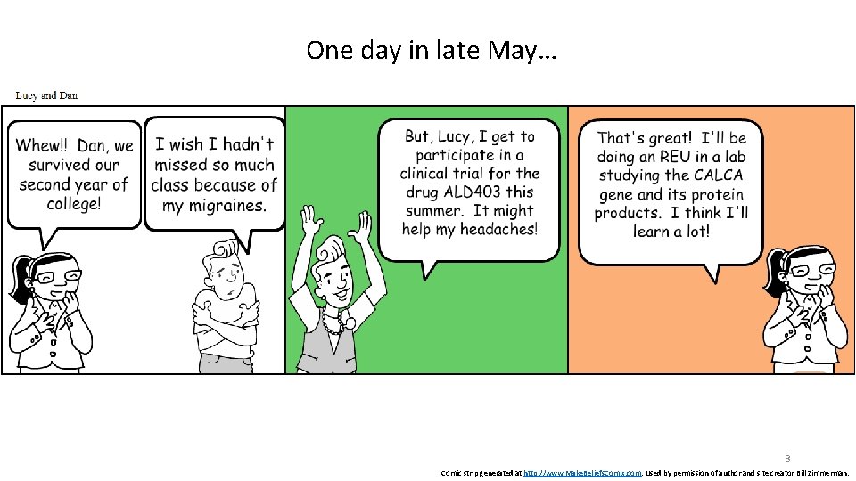 One day in late May… 3 Comic strip generated at http: //www. Make. Beliefs.