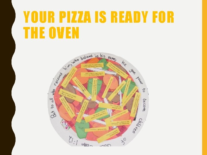 YOUR PIZZA IS READY FOR THE OVEN 