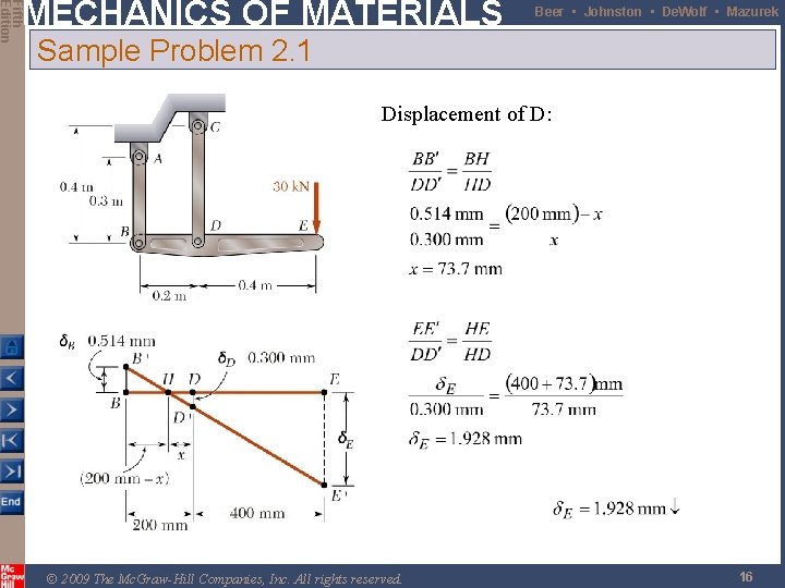Fifth Edition MECHANICS OF MATERIALS Beer • Johnston • De. Wolf • Mazurek Sample