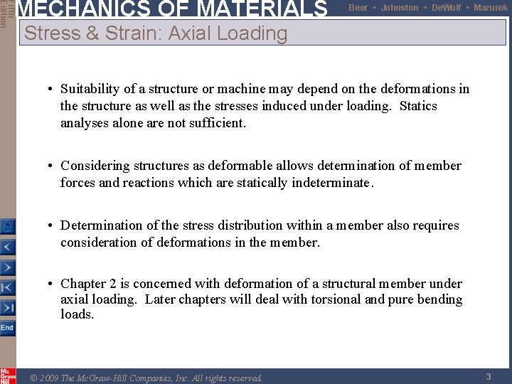 Fifth Edition MECHANICS OF MATERIALS Beer • Johnston • De. Wolf • Mazurek Stress