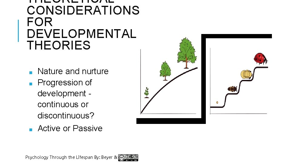 THEORETICAL CONSIDERATIONS FOR DEVELOPMENTAL THEORIES ■ ■ ■ Nature and nurture Progression of development