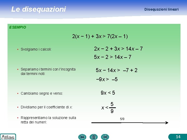 Le disequazioni Disuguaglianze numeriche I simboli e esprimono