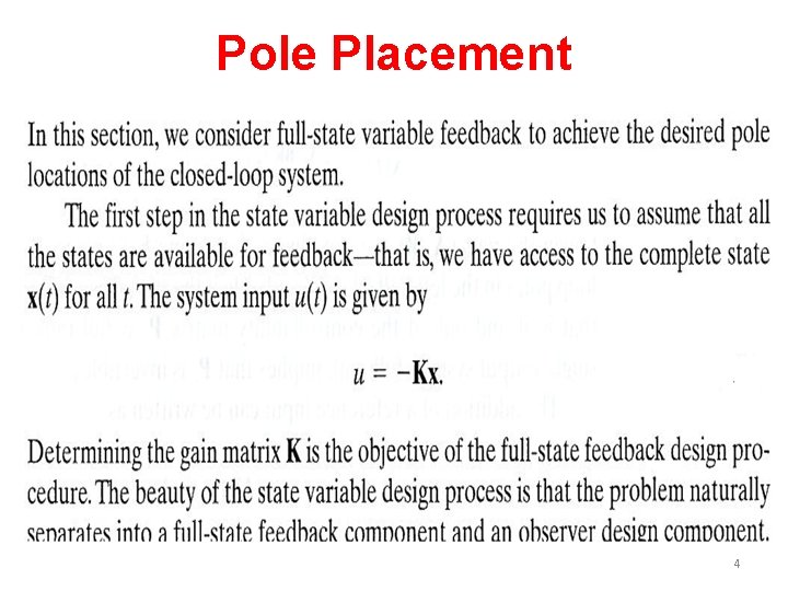 Pole Placement 4 