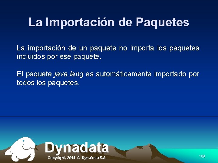 La Importación de Paquetes La importación de un paquete no importa los paquetes incluidos