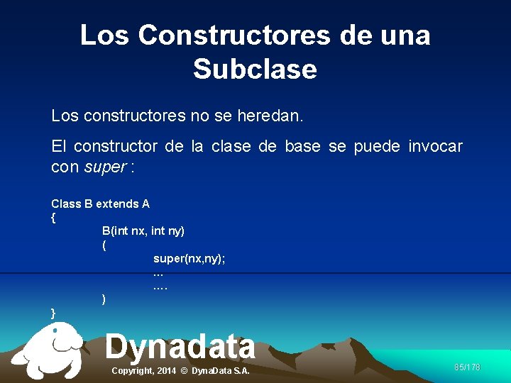 Los Constructores de una Subclase Los constructores no se heredan. El constructor de la