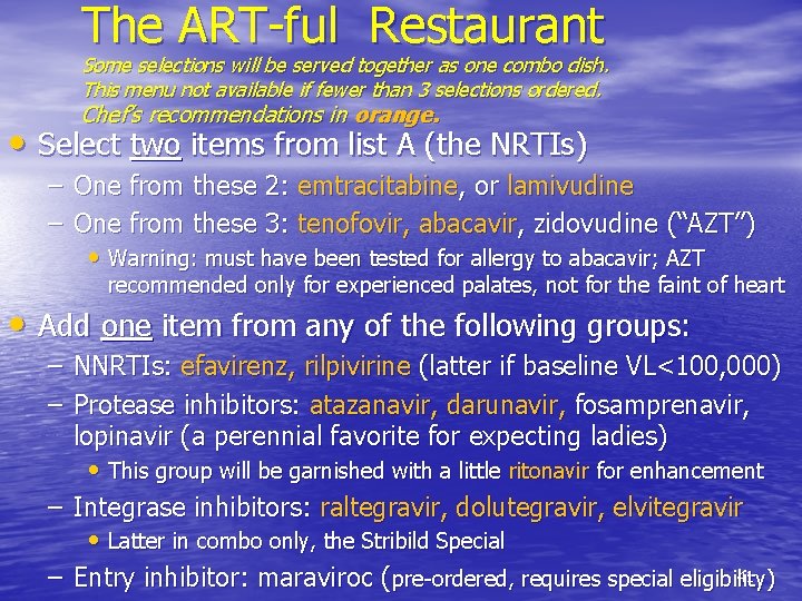 The ART-ful Restaurant Some selections will be served together as one combo dish. This