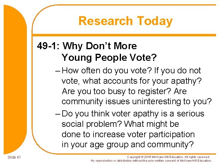 Research Today 49 -1: Why Don’t More Young People Vote? – How often do