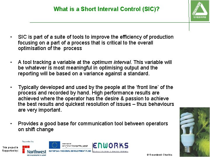 What is a Short Interval Control (SIC)? • SIC is part of a suite