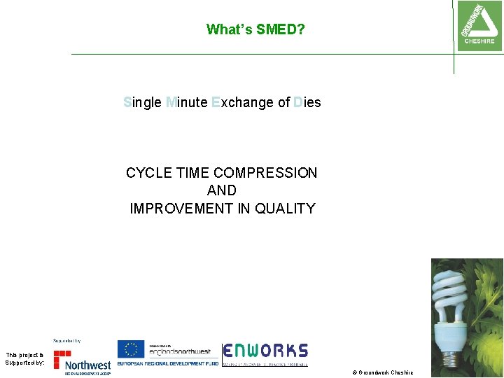 What’s SMED? Single Minute Exchange of Dies CYCLE TIME COMPRESSION AND IMPROVEMENT IN QUALITY