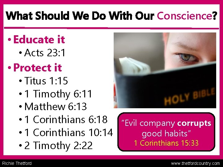 What Should We Do With Our Conscience I