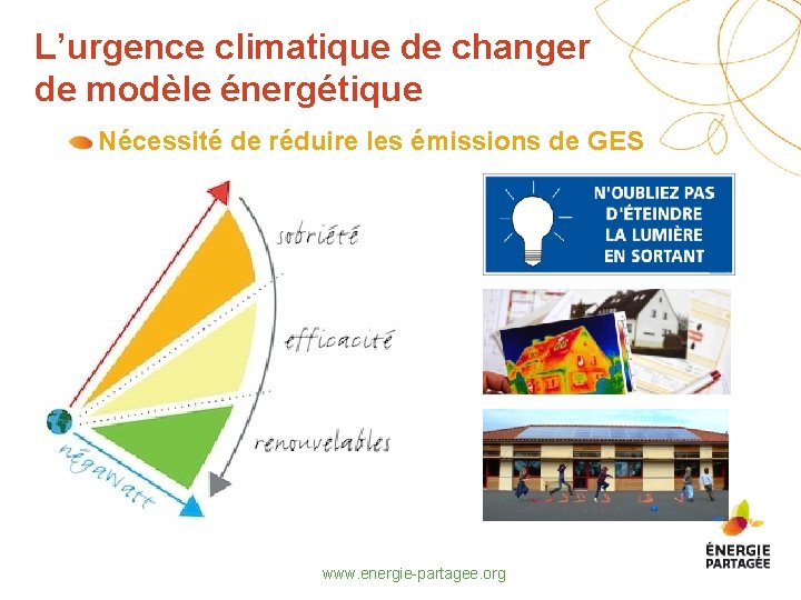 L’urgence climatique de changer de modèle énergétique Nécessité de réduire les émissions de GES