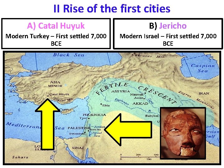 II Rise of the first cities A) Catal Huyuk B) Jericho Modern Turkey –