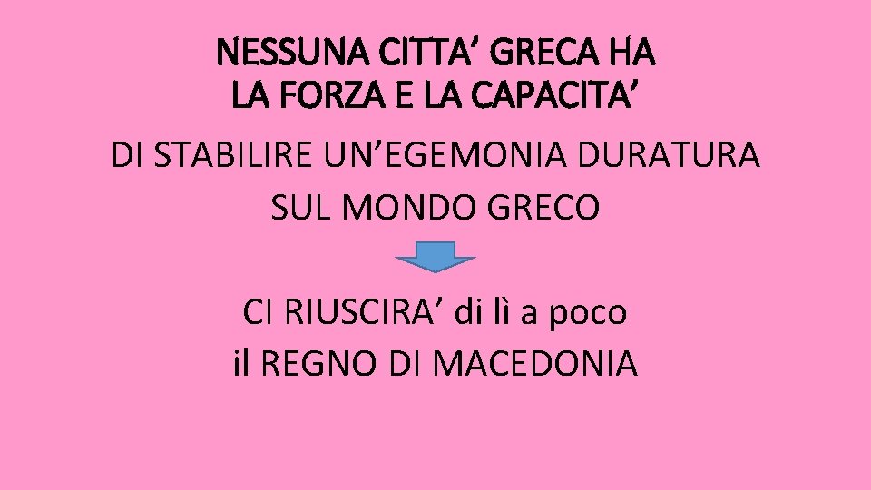 NESSUNA CITTA’ GRECA HA LA FORZA E LA CAPACITA’ DI STABILIRE UN’EGEMONIA DURATURA SUL NESSUNA CITTA’ GRECA HA LA FORZA E LA CAPACITA’ DI STABILIRE UN’EGEMONIA DURATURA SUL