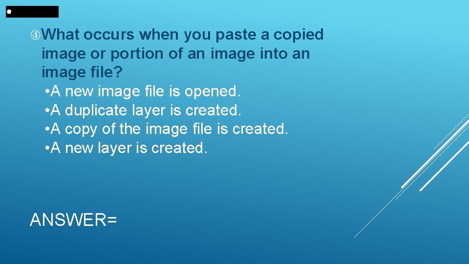  What occurs when you paste a copied image or portion of an image