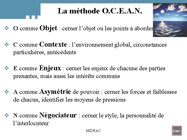 La méthode O. C. E. A. N. v O comme Objet : cerner l’objet