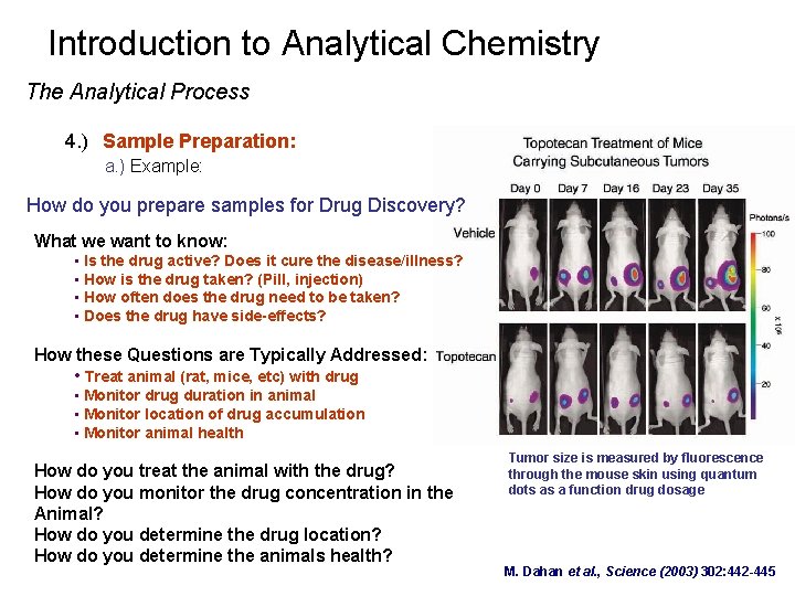 Introduction to Analytical Chemistry The Analytical Process 4. ) Sample Preparation: a. ) Example: Introduction to Analytical Chemistry The Analytical Process 4. ) Sample Preparation: a. ) Example: