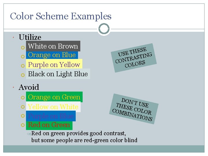 Color Scheme Examples Utilize Whiteon on. Brown White Orangeon on. Blue Orange Purpleon on.