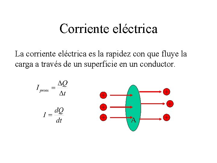 Corriente eléctrica La corriente eléctrica es la rapidez con que fluye la carga a