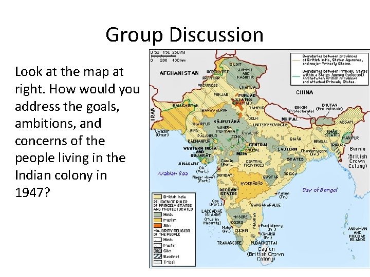 Group Discussion Look at the map at right. How would you address the goals,