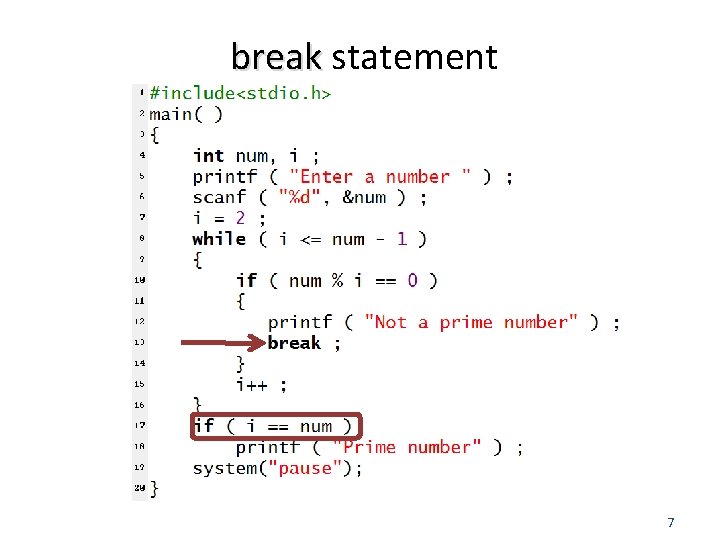 break statement 7 