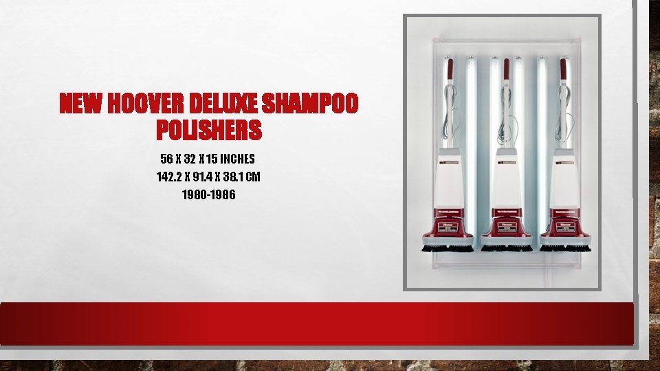 NEW HOOVER DELUXE SHAMPOO POLISHERS 56 X 32 X 15 INCHES 142. 2 X