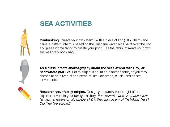 SEA ACTIVITIES Printmaking. Create your own stencil with a piece of lino (10 x SEA ACTIVITIES Printmaking. Create your own stencil with a piece of lino (10 x
