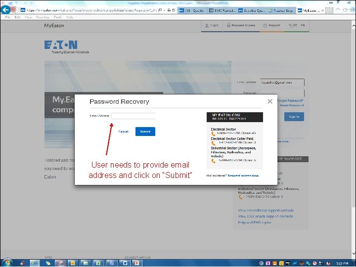 User needs to provide email address and click on “Submit” © 2015 Eaton. All