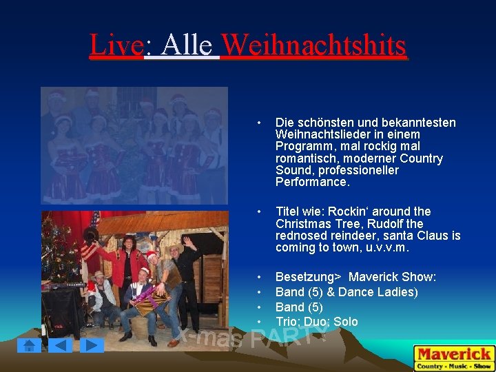 Live: Alle Weihnachtshits • Die schönsten und bekanntesten Weihnachtslieder in einem Programm, mal rockig