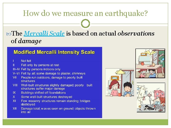 How do we measure an earthquake? The Mercalli Scale is based on actual observations