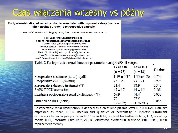 Czas włączania wczesny vs późny 39 Czas włączania wczesny vs późny 39