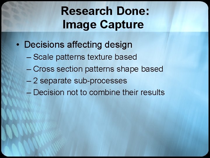 Image Pattern Recognition The identification of animal species