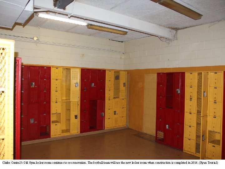 Clarke Central’s Old Gym locker room continues to see renovation. The football team will