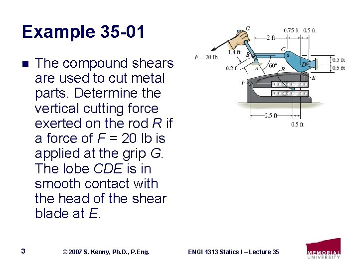 Example 35 -01 n 3 The compound shears are used to cut metal parts.