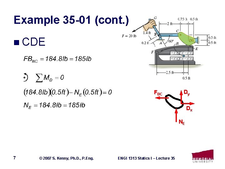 Example 35 -01 (cont. ) n CDE FBC Dy Dx NE 7 © 2007