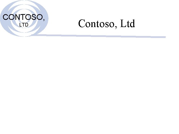 CONTOSO, LTD Contoso, Ltd 